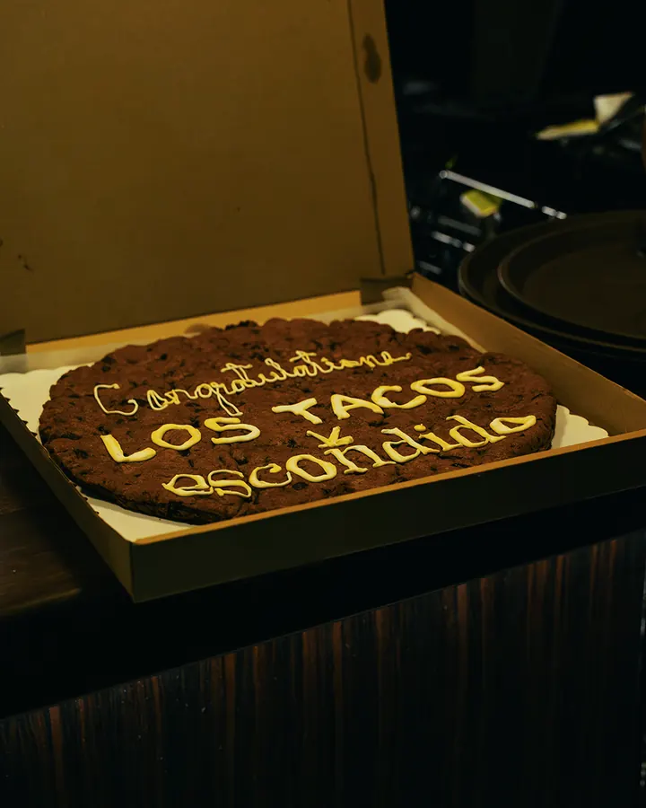 Cookie cake reading Congratulations Los Tacos × Escondido