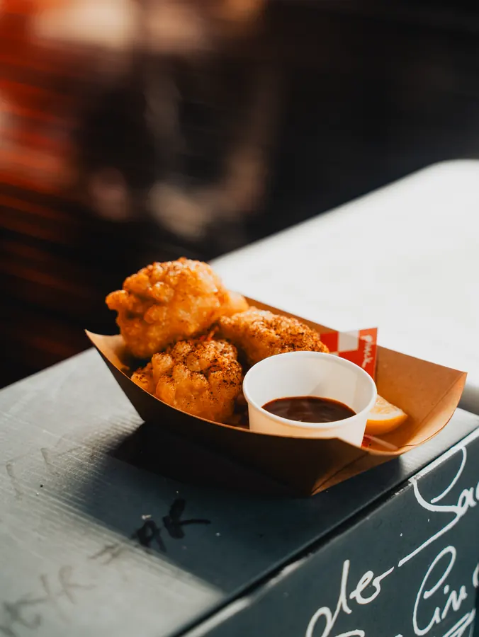 Fried croquettes with dipping sauce